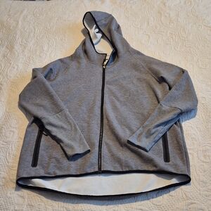 Saucony Speed Demon hoodie women's XL hooded warm gray 1 small defect VGUC